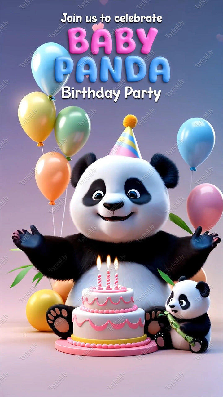 Panda Birthday Party Invitation Video | IN-0447