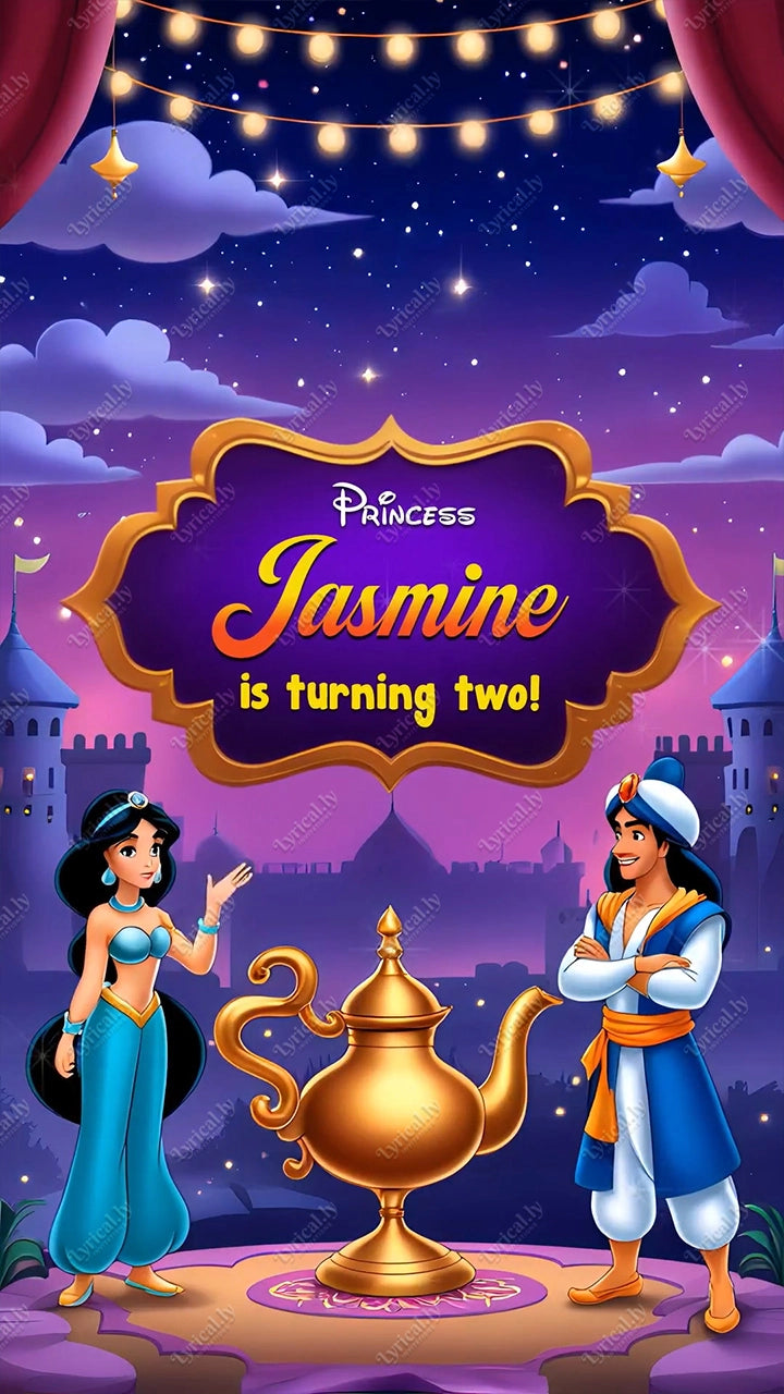 Aladdin Birthday Invitation Video With Photo | IN-0448
