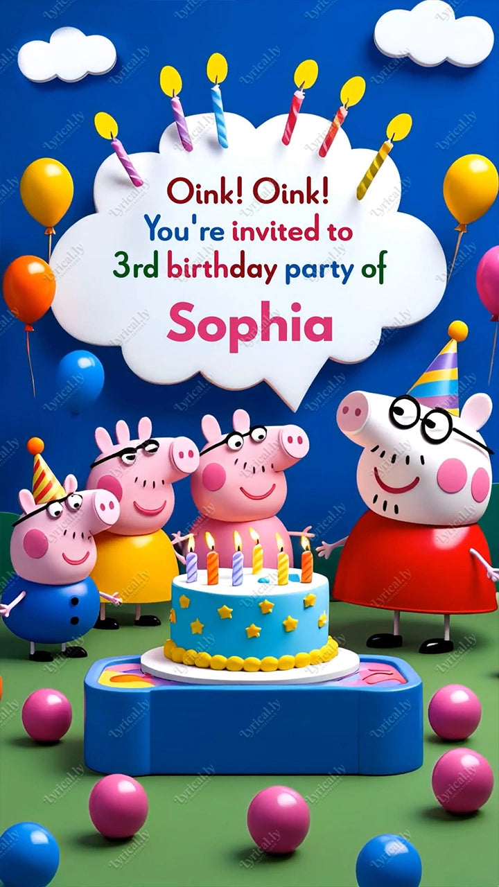 Peppa Pig Birthday Party Invitation Video | IN-0445