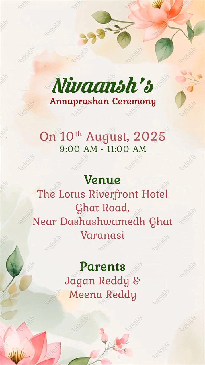 South Indian Annaprashan Ceremony Invitation Video | IN-0455