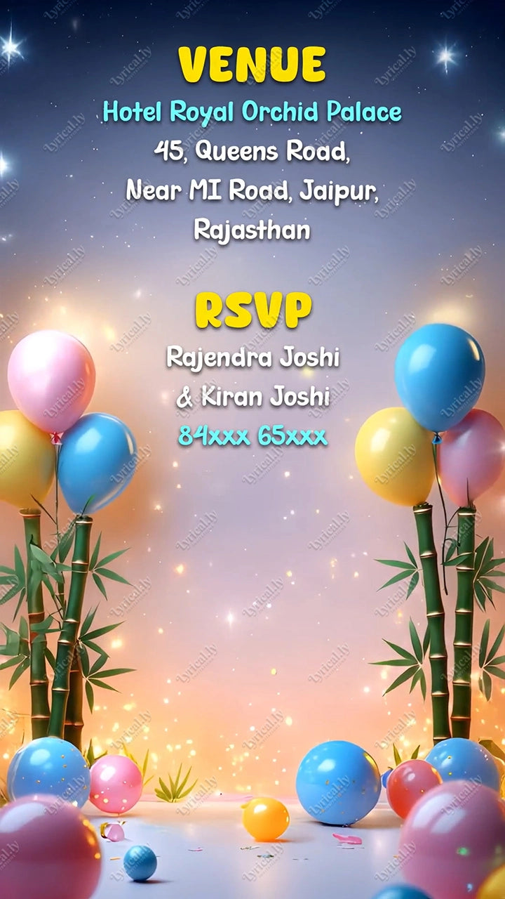 Panda Birthday Party Invitation Video | IN-0447