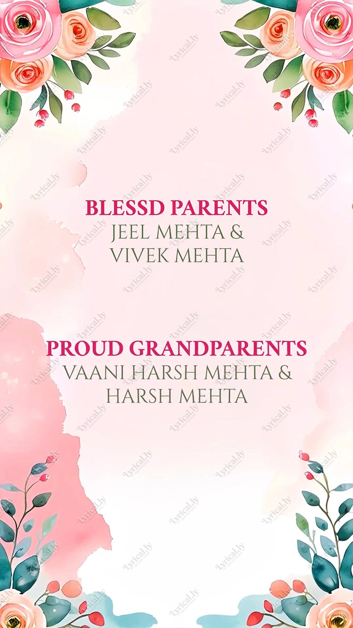 Birth Announcement For Baby Girl Invitation Video | IN-0451