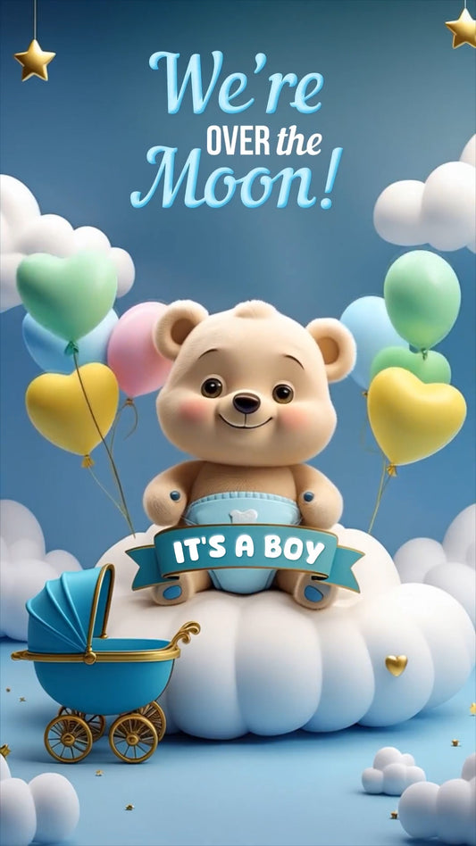 Birth Announcement For Baby Boy Invitation Video | IN-0452