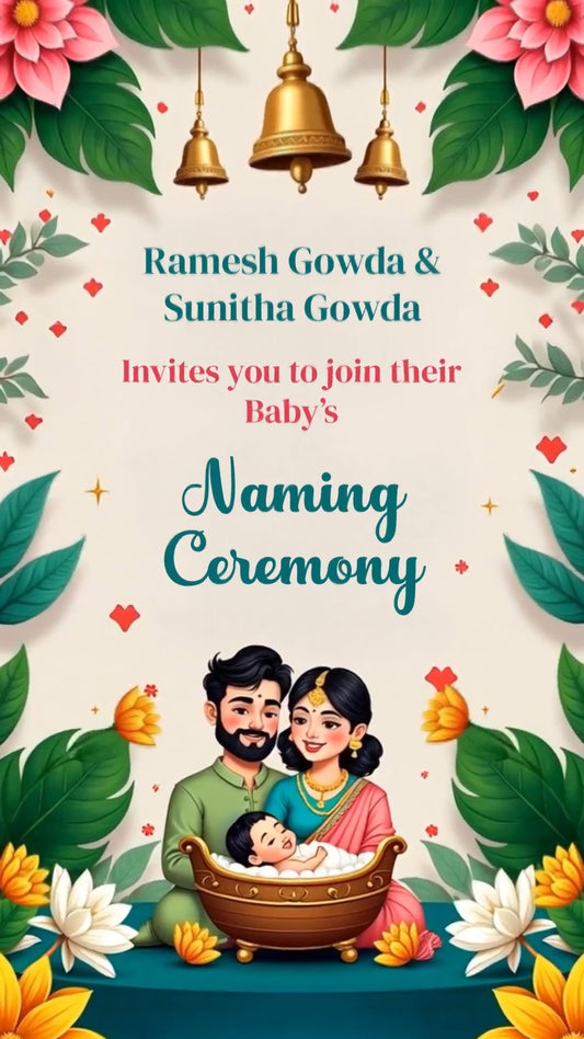 Naming Ceremony Invitation Video | It’s a Baby Naming | IN-0466