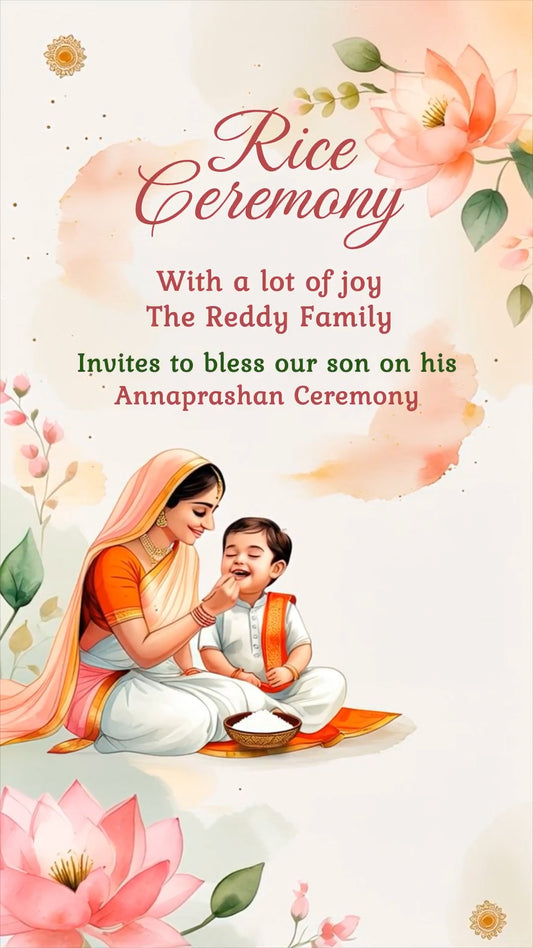 South Indian Annaprashan Ceremony Invitation Video | IN-0455