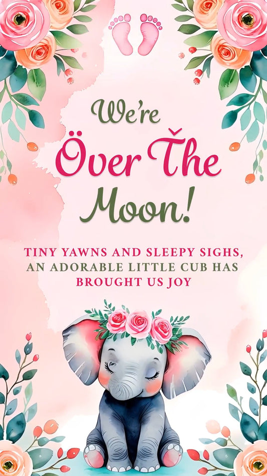 Birth Announcement For Baby Girl  Invitation Video | IN-0451