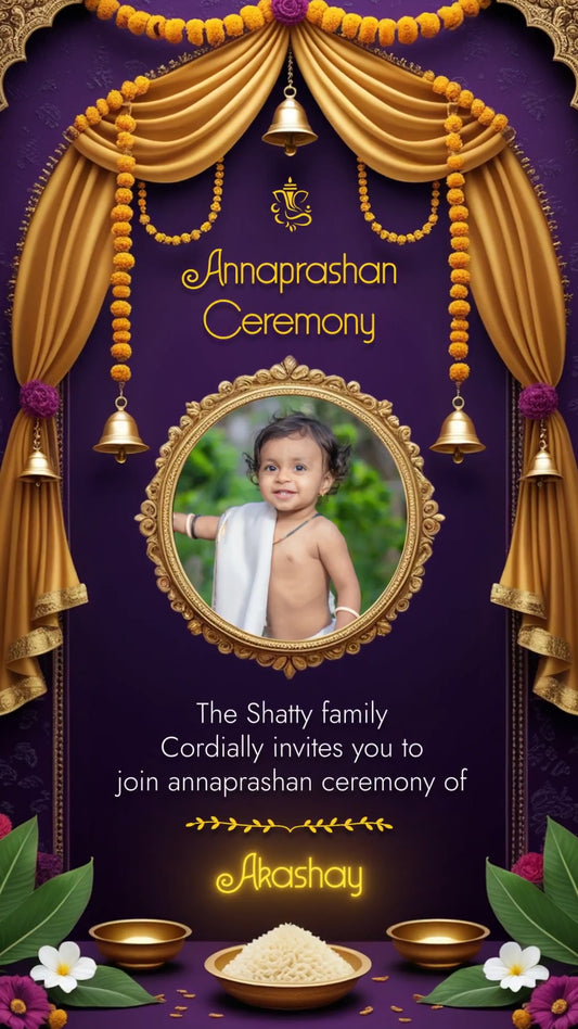 Annaprashan Ceremony Invitation Video | IN-0459