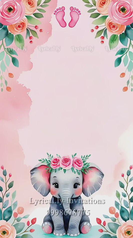 Birth Announcement For Baby Girl  Invitation Video | IN-0451