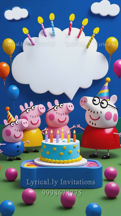 Peppa Pig Birthday Party Invitation Video | IN-0445
