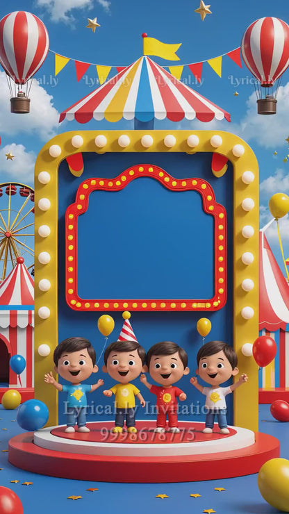 Carnival Birthday Party Invitation Video  | IN-0439
