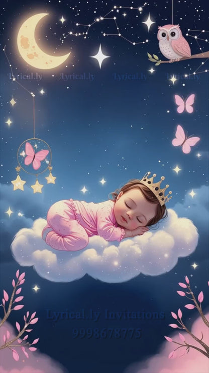 Birth Announcement For Baby Girl  Invitation Video | IN-0453