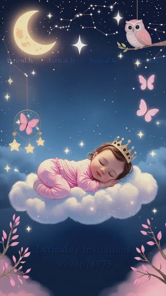 Birth Announcement For Baby Girl  Invitation Video | IN-0453