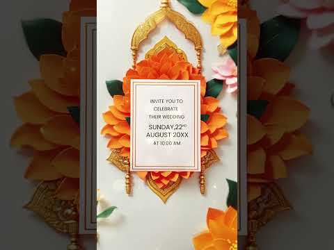 Shiny Golden 3D Wedding Invitation Video | IN-0060