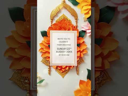 Shiny Golden 3D Wedding Invitation Video | IN-0060