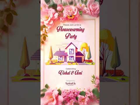 Stylish 3D Floral Housewarming Invitation video | IN-0100