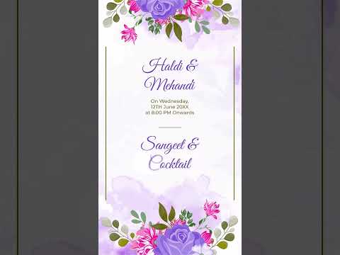 Wedding Invitation Video With Watercolor floral Theme | IN-0054