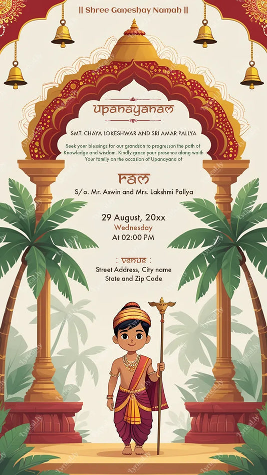 Thread Ceremony invitation Crad | IN-0407