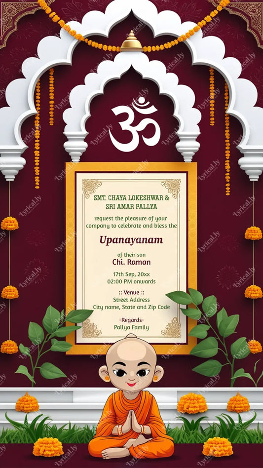 Traditional Upanayanam Ceremony Invitation | IN-0404