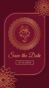 Elegant Indian Wedding Save The Date Card | IN-0240