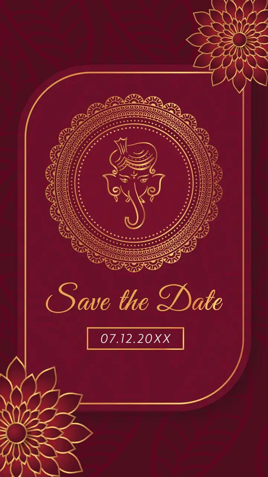 Elegant Indian Wedding Save The Date Card | IN-0240