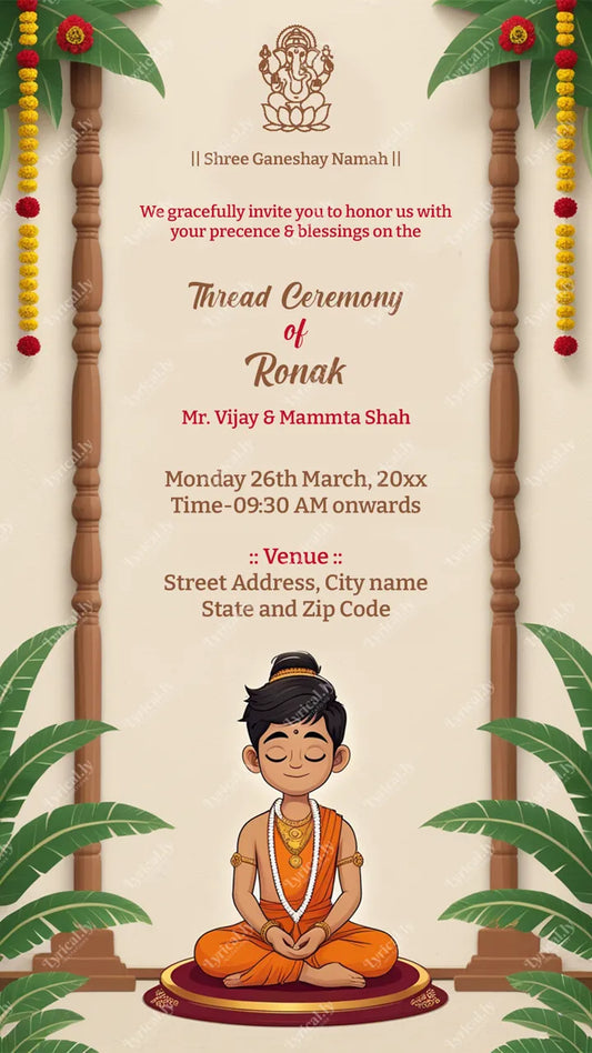 Thread Ceremony invitation Crad | IN-0405