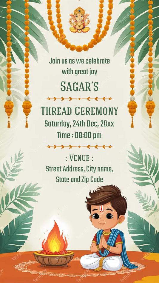 Thread Ceremony invitation Crad | IN-0409