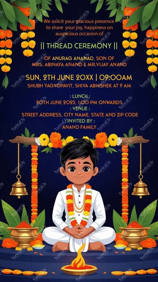 Thread Ceremony invitation Crad | IN-0406