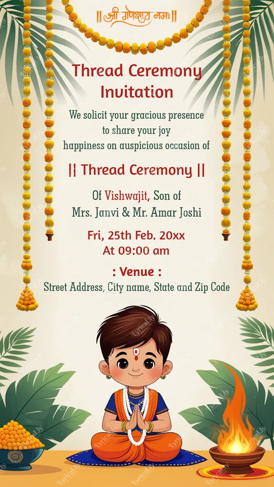 Thread Ceremony invitation Crad | IN-0410