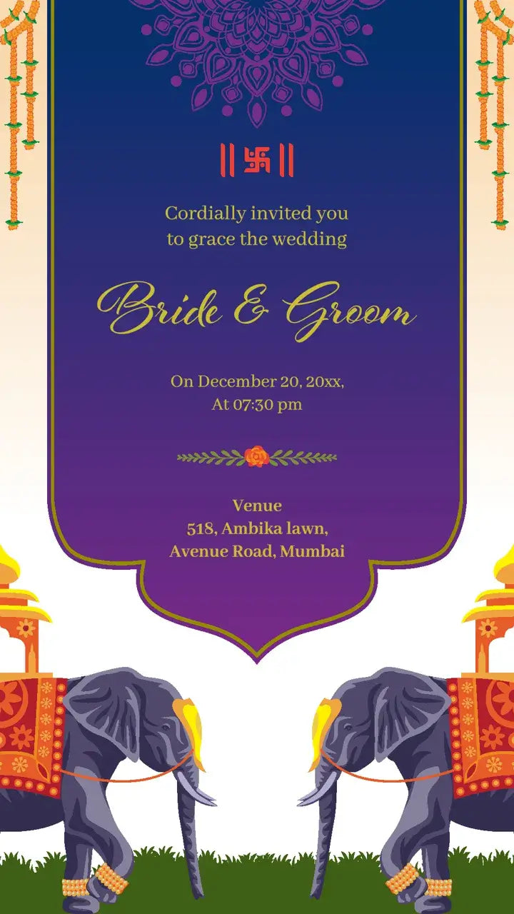 Royal Indian Wedding Invitation Card | IN-0208