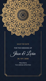 Royal Blue Theme Save The Date Invitation Card | IN-0241