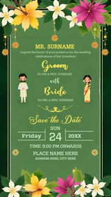 Floral Indian Wedding Invitation Card | IN-0272