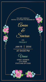 Floral Theme Wedding Invitation | IN-0213