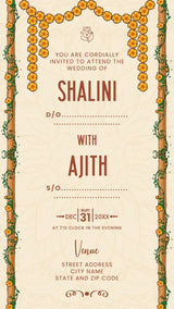 Wedding Invitation Card Template With Bengali Couple | IN-0221