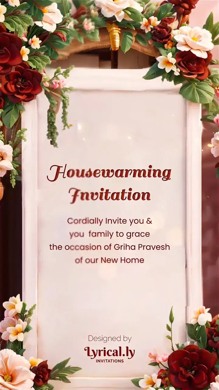 Housewarming Invitation 3D Floral Invitation video | IN-0102