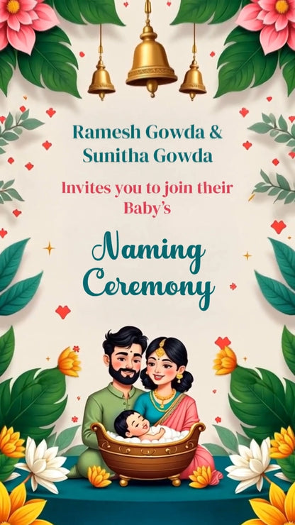 Naming Ceremony Invitation Video | It’s a Baby Naming | IN-0466