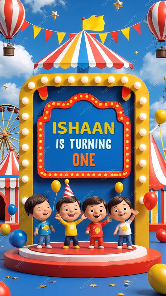 Carnival Birthday Party Invitation Video  | IN-0439