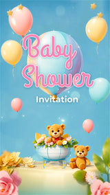 Teddy Themed Baby Shower Invitation | IN-0021