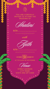 Wedding Invitation Card Template With Bengali Couple | IN-0222