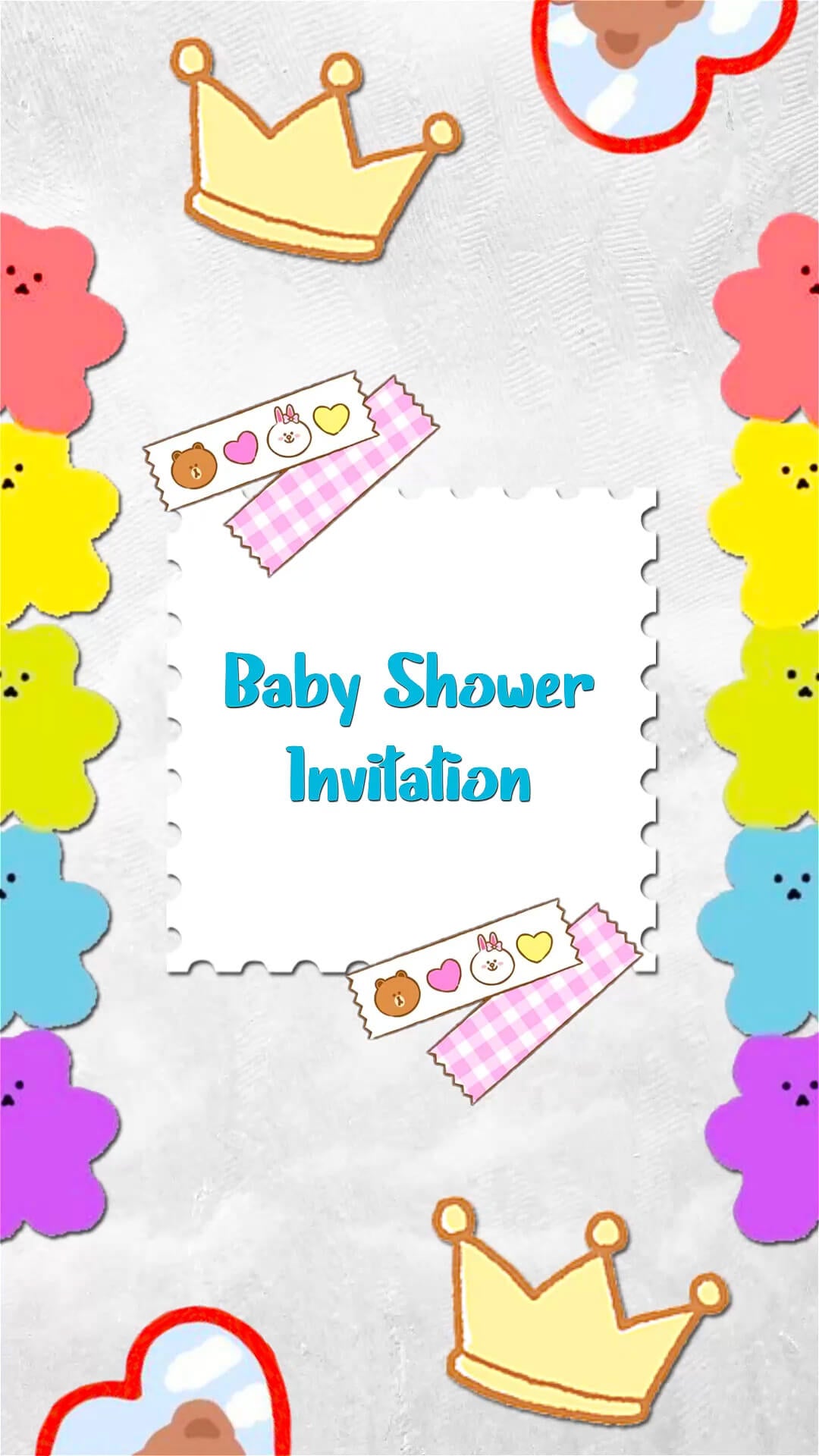 Sketch Theme Baby Shower Invitation | IN-0020