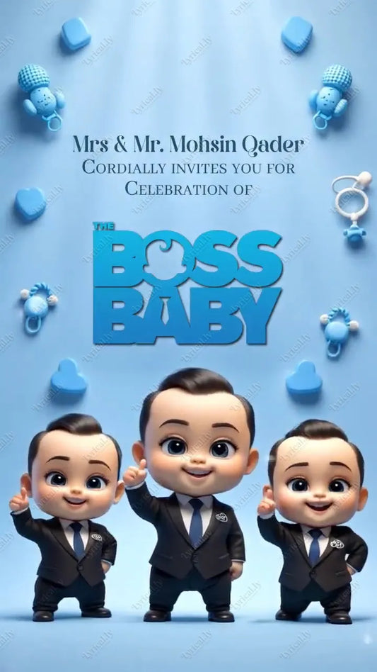 Boss Baby-Theme Birthday Party Invitation for Boys | IN-0427