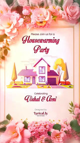 Stylish 3D Floral Housewarming Invitation video | IN-0100