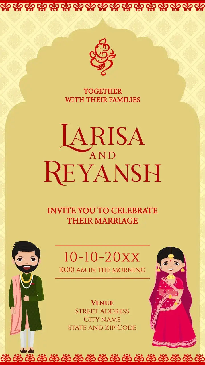 Indian Wedding  Invitation Card | IN-0215