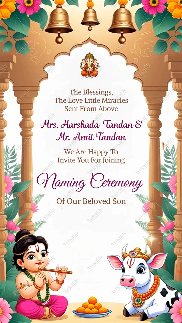 Naming Ceremony Invitation Video |  It’s a Girl Baby Naming | IN-0467