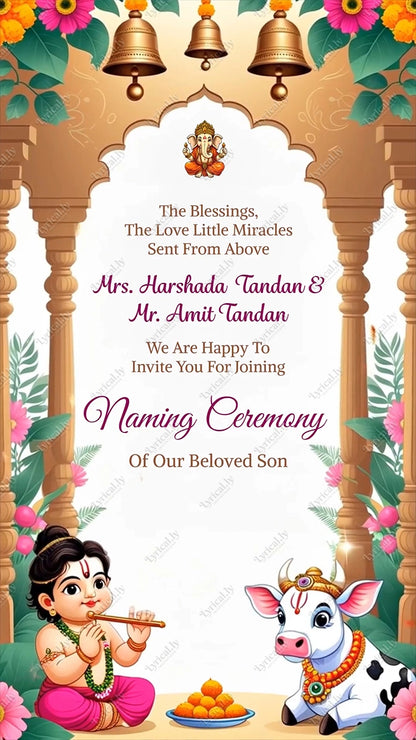 Naming Ceremony Invitation Video |  It’s a Girl Baby Naming | IN-0467