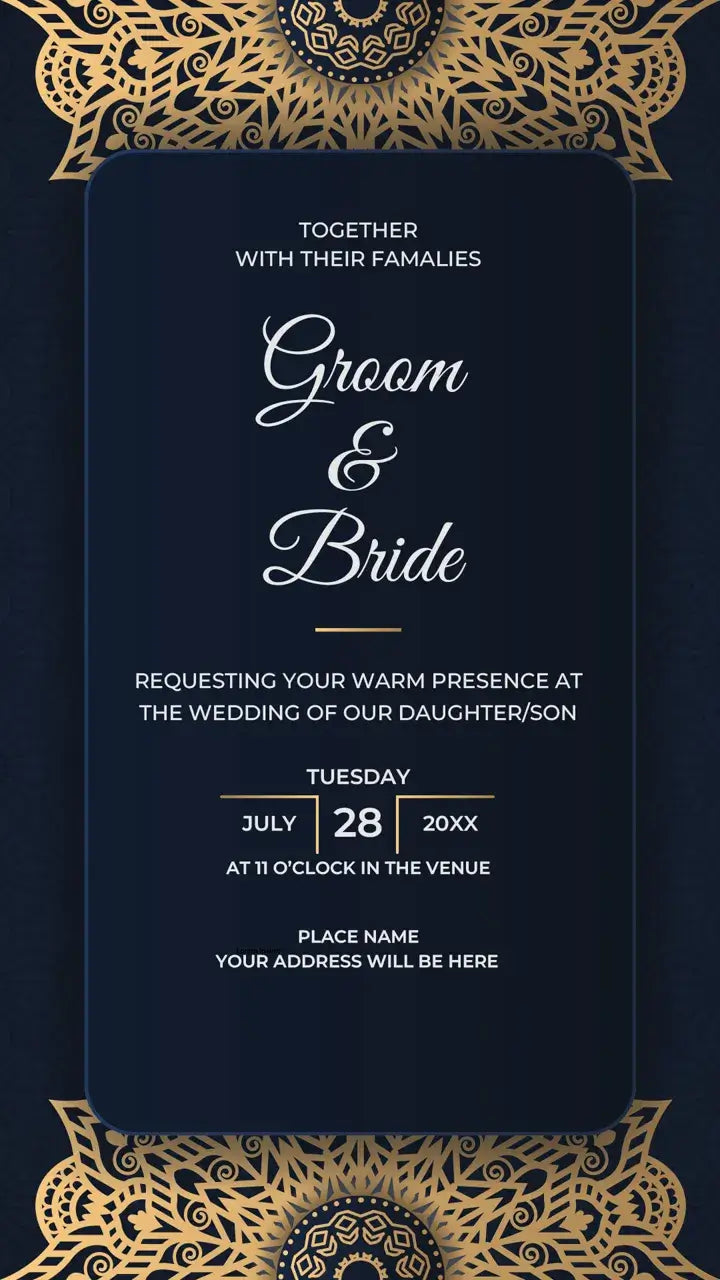 Royal Blue Theme Save The Date Invitation Card | IN-0241