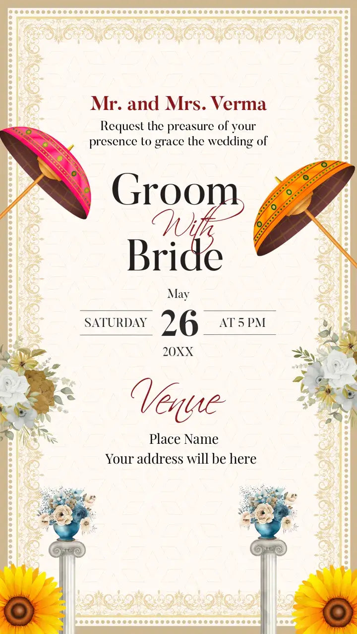 Traditional Royal Wedding Save The Date Invitation Card | IN-0242