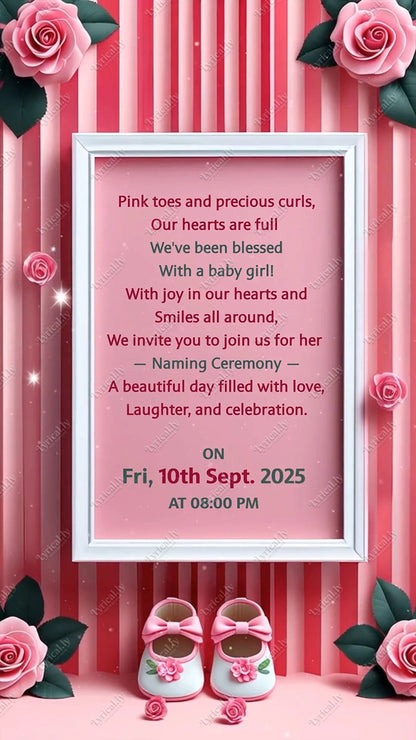 Naming Ceremony Invitation Video |  It’s a Girl Baby Naming | IN-0462