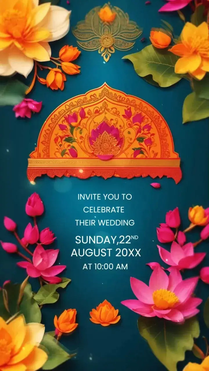 Royal Indian Traditional 3D Wedding Invitation Video | IN-0059