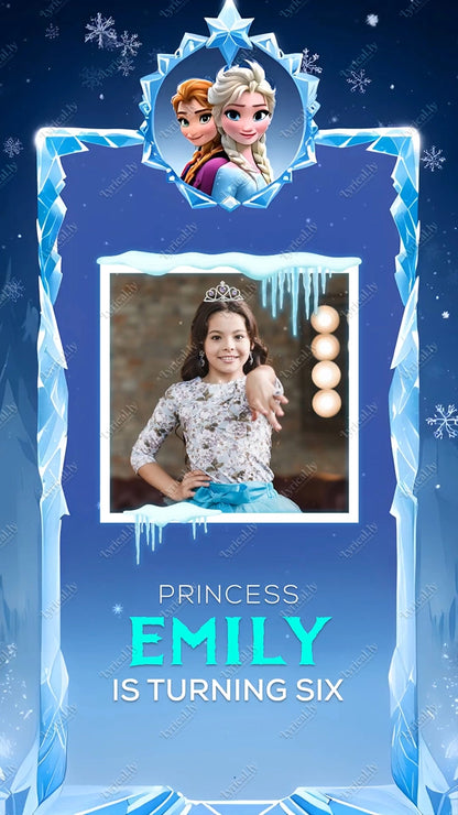 Frozen Princess Birthday Invitation Video | IN-0446