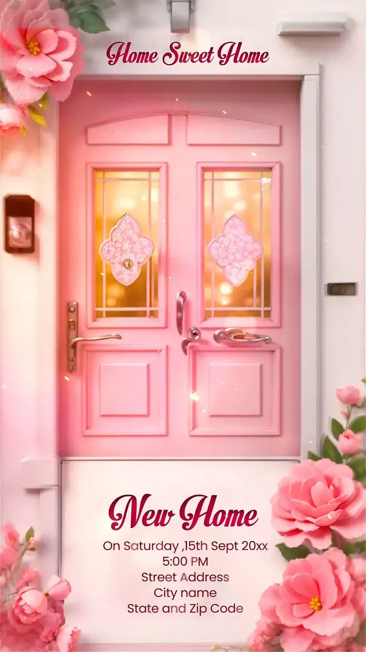 Stylish 3D Floral Housewarming Invitation video | IN-0100